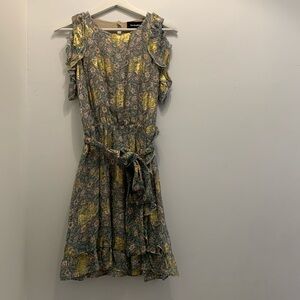 Stunning silk kooples dress with golden accents